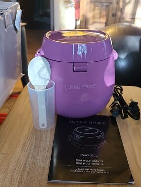 Purple Mini Multi Cooker - Compact Countertop Rice & Steam Cooker